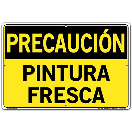 Vestil Polystyrene Sign, 12-1/2" Height, 18-1/2" Width, Polystyrene, Rectangle, Spanish SI-C-22-D-PS-040-S